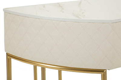 Console blanche avec pieds dorés – Entrée moderne Sharon