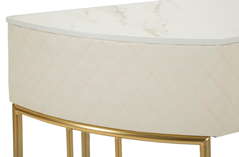 Console blanche avec pieds dorés – Entrée moderne Sharon