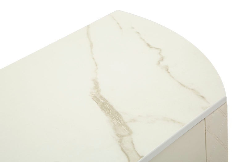 Console blanche avec pieds dorés – Entrée moderne Sharon