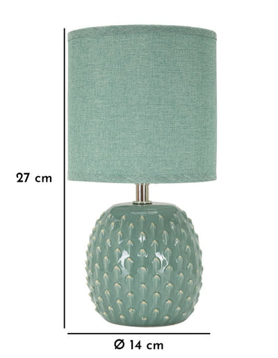 Lampe de chevet en céramique turquoise avec abat-jour en tissu – Pontus Collection