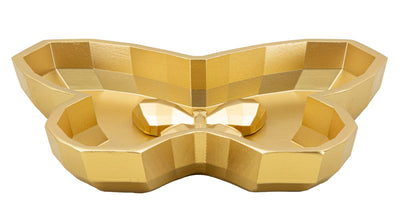 Plateau doré en forme de papillon – Objet décoratif