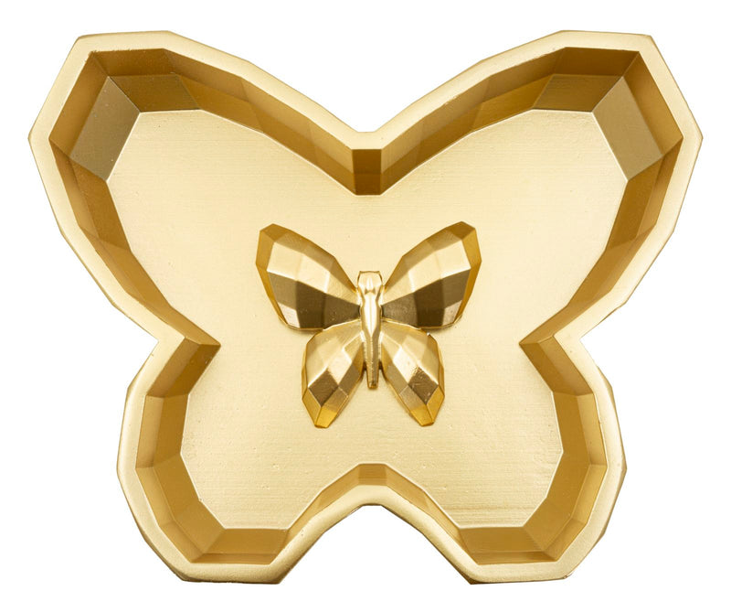 Plateau doré en forme de papillon – Objet décoratif