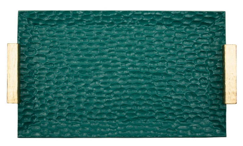Plateau rectangulaire en résine vert – Grent Modern Design
