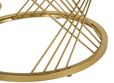 Ensemble de 2 tables basses en marbre artificiel avec cadre doré – Collection Votix