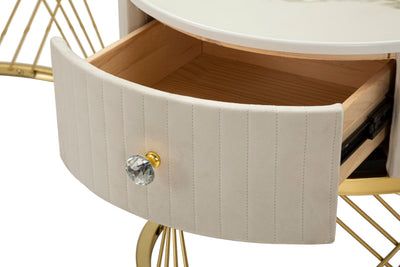 Ensemble de 2 tables basses en marbre artificiel avec cadre doré – Collection Votix