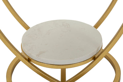 Table d'appoint en métal doré avec piètement en forme de cœur – Heart Modern Design