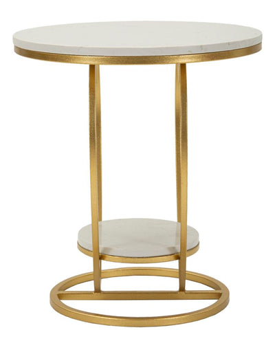 Table d'appoint en métal doré avec piètement en forme de cœur – Heart Modern Design