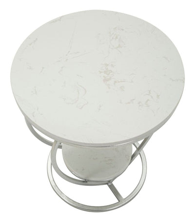 Table d'appoint en métal argenté avec piètement en forme de cœur – Heart Modern Accent