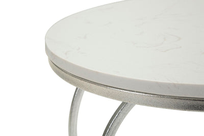 Table d'appoint en métal argenté avec piètement en forme de cœur – Heart Modern Accent