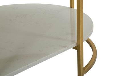 Table basse rectangulaire en marbre artificiel avec cadre doré – Izmir Design