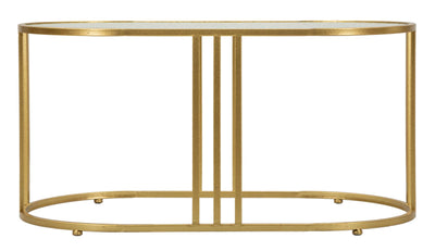 Table basse rectangulaire en verre avec pieds dorés – Style Antalia