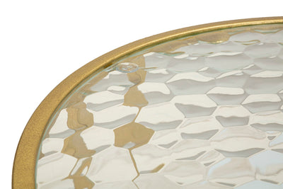 Table basse rectangulaire en verre avec pieds dorés – Style Antalia