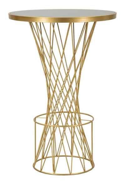Table de bar haute en métal doré avec structure ajourée – Tower New Design