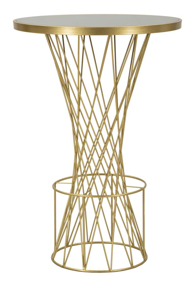 Table de bar haute en métal doré avec structure ajourée – Tower New Design