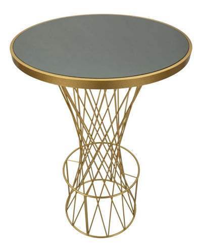 Table de bar haute en métal doré avec structure ajourée – Tower New Design
