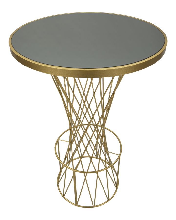 Table de bar haute en métal doré avec structure ajourée – Tower New Design