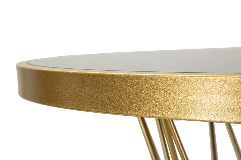 Table de bar haute en métal doré avec structure ajourée – Tower New Design