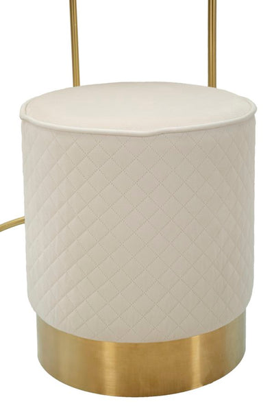 Table de chevet crème avec pouf assorti – Coiffeuse Velit