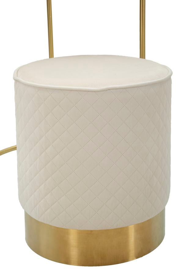 Table de chevet crème avec pouf assorti – Coiffeuse Velit