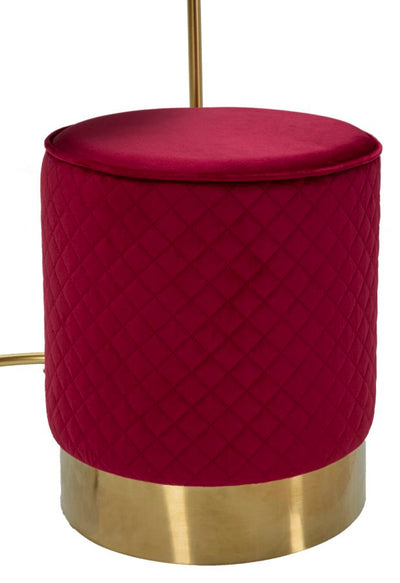 Table de chevet rouge avec pouf assorti – Coiffeuse Velit