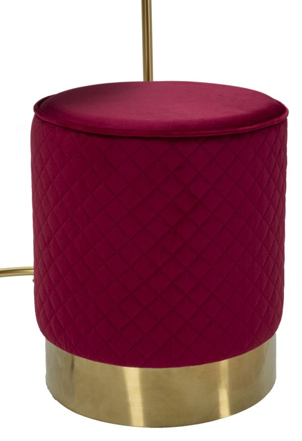 Table de chevet rouge avec pouf assorti – Coiffeuse Velit