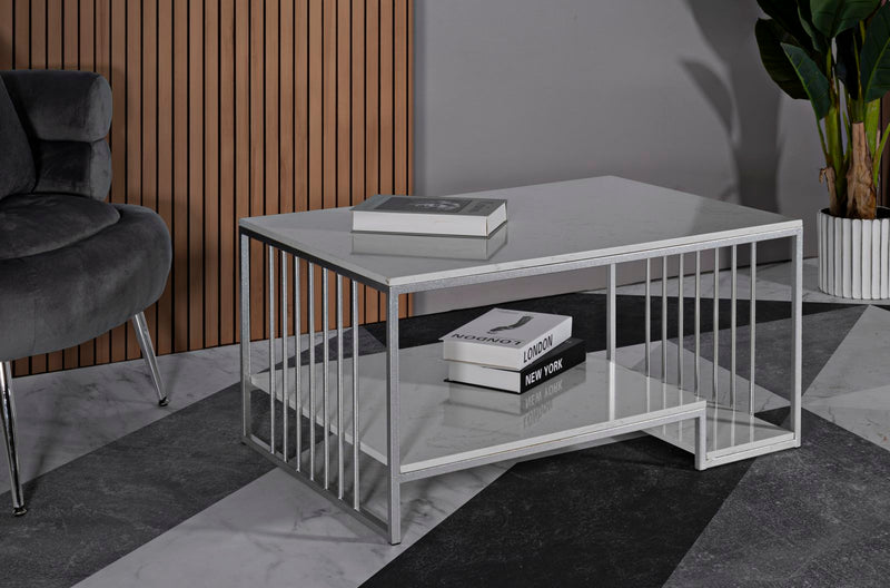 Table basse rectangulaire avec base en métal – Collection Kayseri