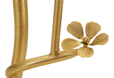 Table d'appoint ronde en verre avec piètement en forme d'arbre doré – Collection Birds