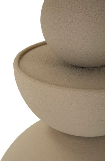 Table d'appoint ronde beige avec plateau miroir – Style contemporain Dune