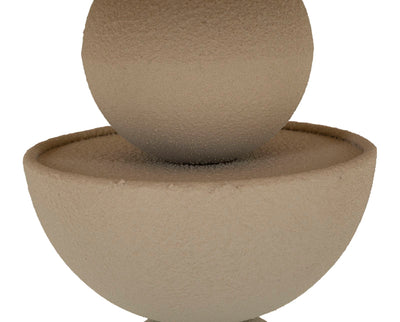 Table d'appoint ronde beige avec surface miroir – Dune Modern Accent
