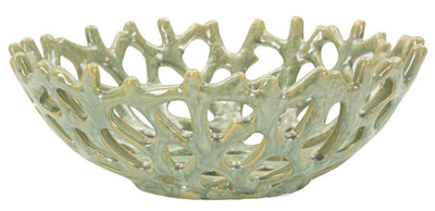 Bol décoratif vert en forme de corail – Bol décoratif moderne