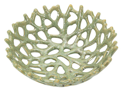 Bol décoratif vert en forme de corail – Bol décoratif moderne