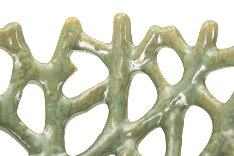 Bol décoratif vert en forme de corail – Bol décoratif moderne