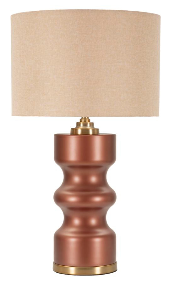 Lampe de table en bois brun avec abat-jour en tissu – Collection Rosenthal