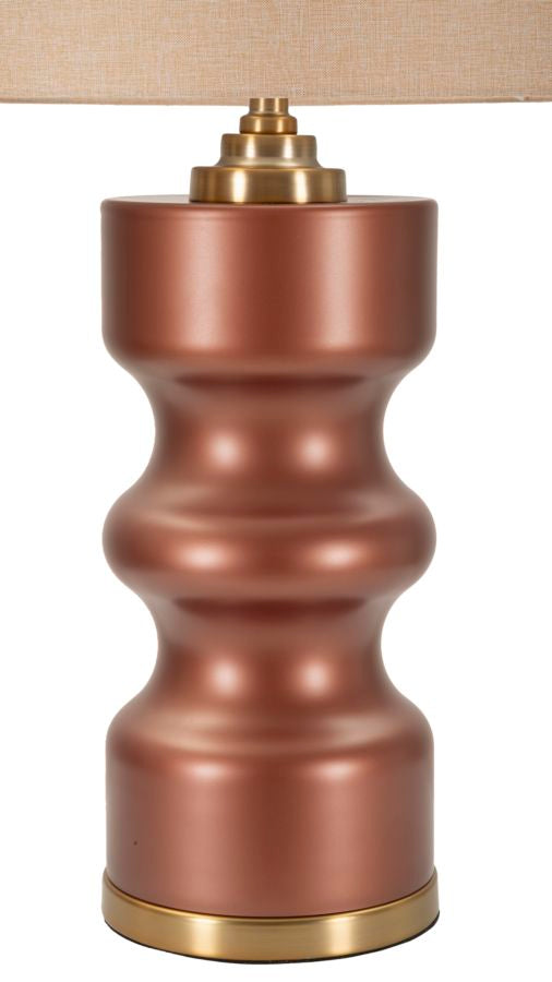 Lampe de table en bois brun avec abat-jour en tissu – Collection Rosenthal