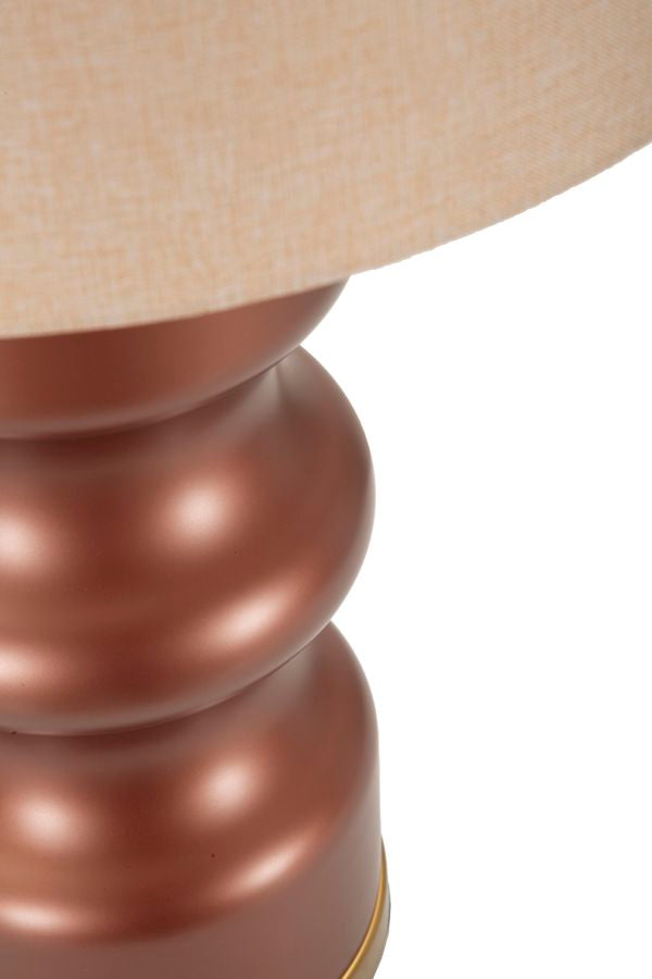 Lampe de table en bois brun avec abat-jour en tissu – Collection Rosenthal