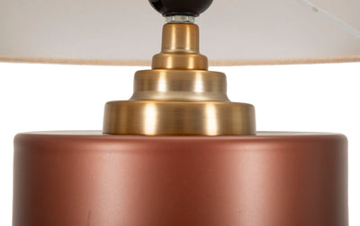 Lampe de table en bois brun avec abat-jour en tissu – Collection Rosenthal