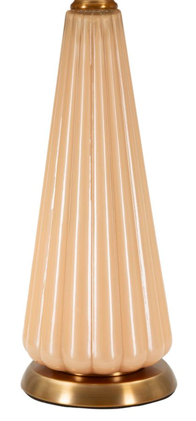 Lampe de table dorée et beige avec abat-jour en tissu – Perly Contemporary