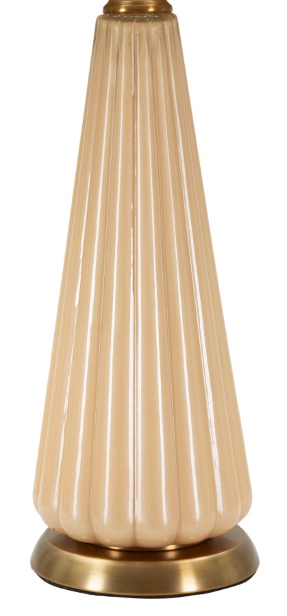 Lampe de table dorée et beige avec abat-jour en tissu – Perly Contemporary