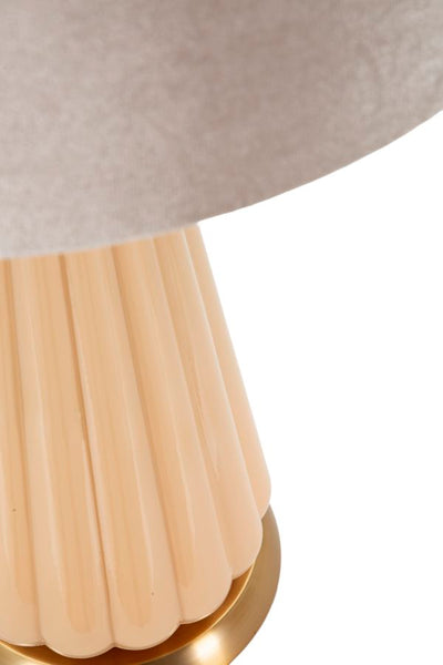 Lampe de table dorée et beige avec abat-jour en tissu – Perly Contemporary