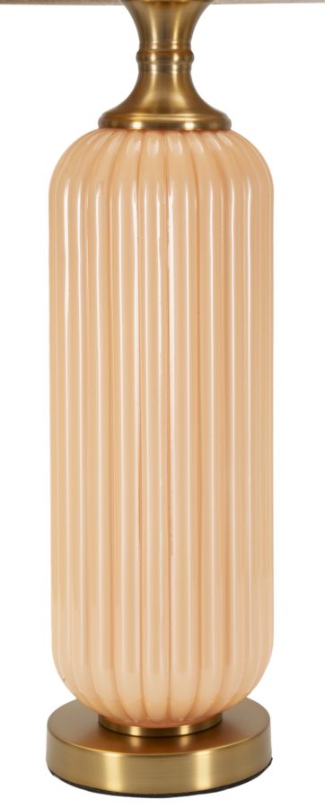 Grande lampe de table dorée et beige avec abat-jour en tissu – Collection Perly