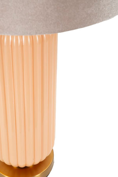 Grande lampe de table dorée et beige avec abat-jour en tissu – Collection Perly