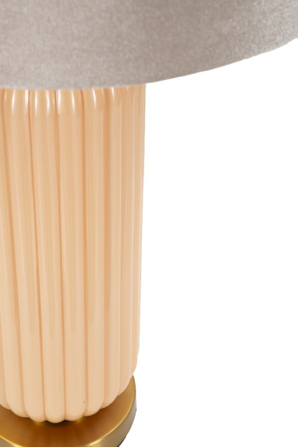 Grande lampe de table dorée et beige avec abat-jour en tissu – Collection Perly