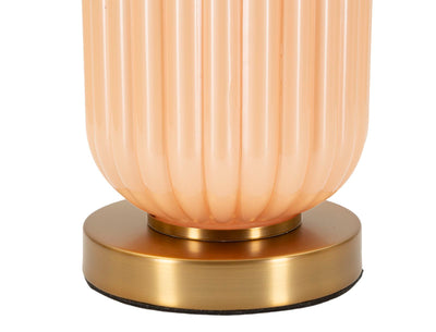 Grande lampe de table dorée et beige avec abat-jour en tissu – Collection Perly