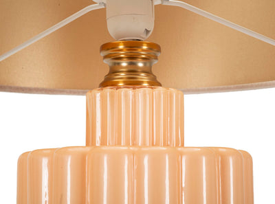 Lampe de table décorative dorée avec abat-jour en tissu – Style classique Perly