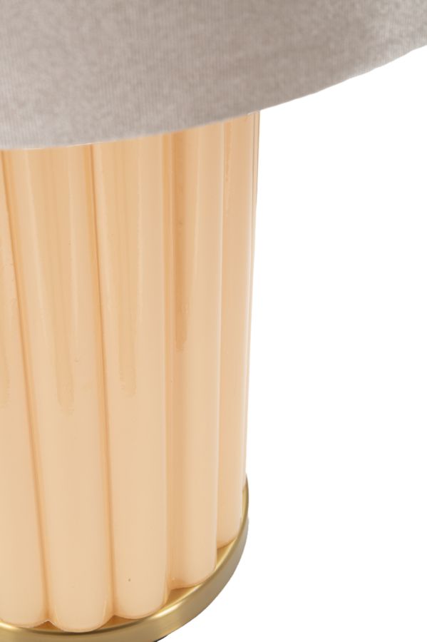 Lampe de table décorative dorée avec abat-jour en tissu – Style classique Perly