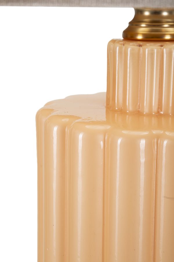 Lampe de table décorative dorée avec abat-jour en tissu – Style classique Perly