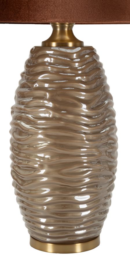 Lampe de table décorative marron avec abat-jour en tissu – Prague Collection