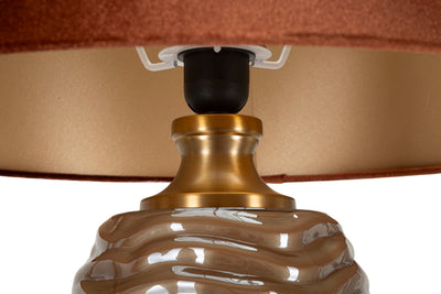 Lampe de table décorative marron avec abat-jour en tissu – Prague Collection