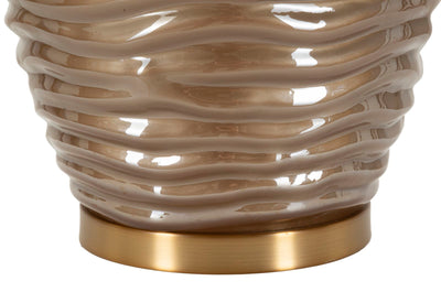 Lampe de table décorative marron avec abat-jour en tissu – Prague Collection