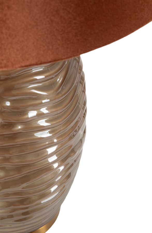 Lampe de table décorative marron avec abat-jour en tissu – Prague Collection